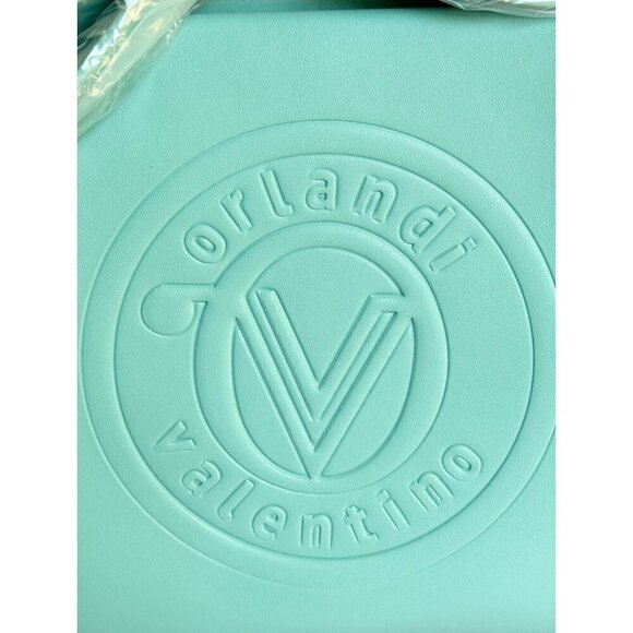 Valentino Orlandi Embossed Teal Vegan Leather Crossbody Bag w/ Wallet NWT - Picture 3 of 6